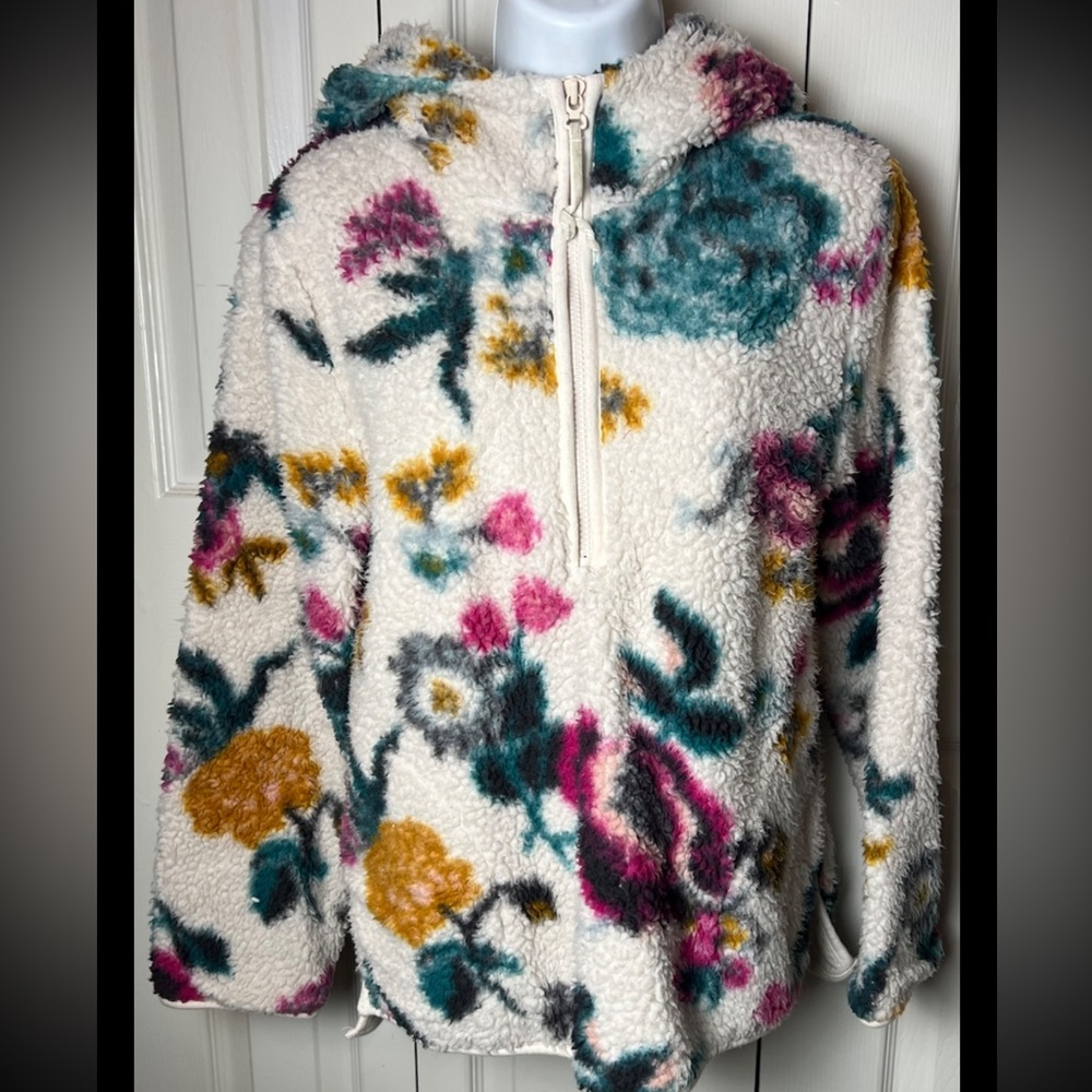 SATURDAY SUNDAY Anthropologie Fleece Floral Boho Hoodie XS - Picture 2 of 11